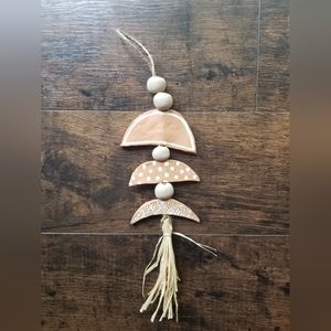 Boho clay moon wall hanging